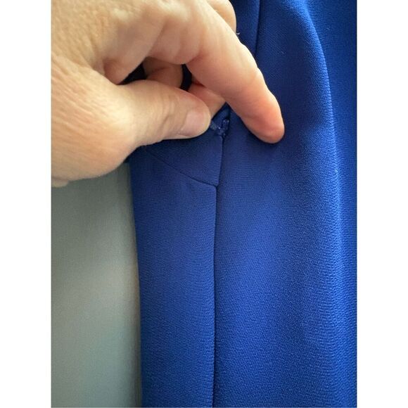 Anthropologie Blue Scalloped Hem Mini Dress‎ Short Puff Sleeve Party - Picture 8 of 12